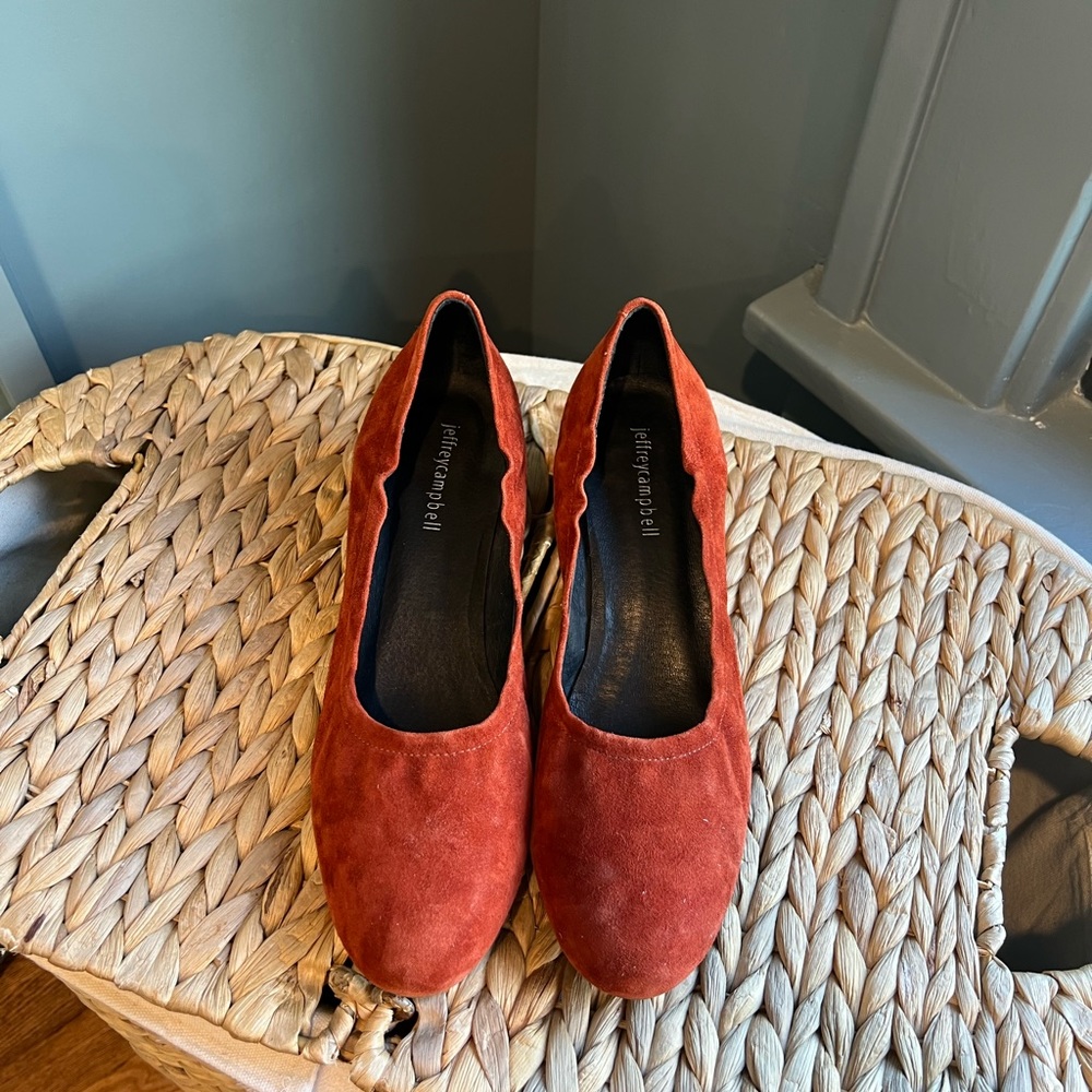 Jeffrey Campbell Suede Block Heel - Rust/Red - 9.5 - image 3